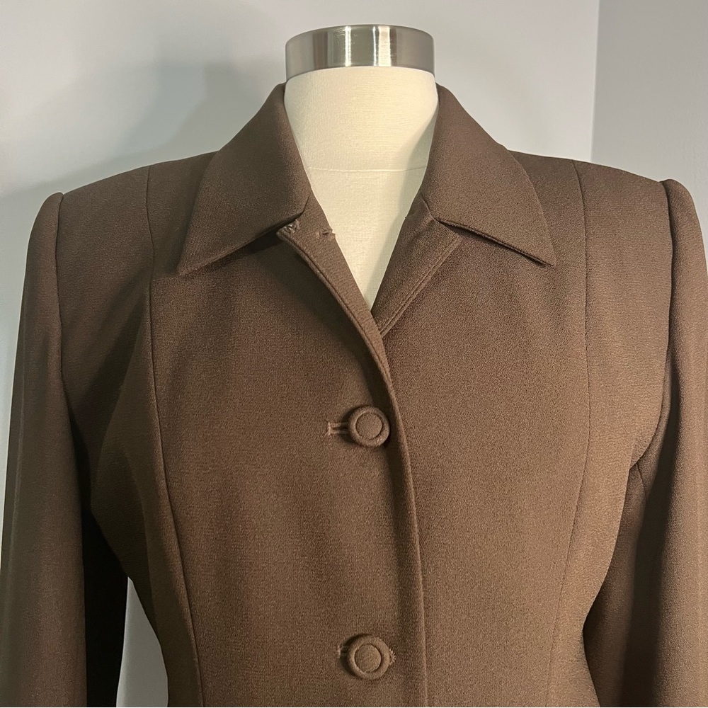 Chemise International Size 10P Brown Short Long Sleeve Vintage Blazer Jacket - Picture 7 of 11